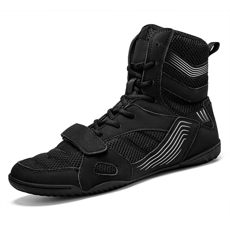 Boxing shoes Sanda shoes Fighting indoor squat training shoes Wrestling shoes high top breathable wear-resistant large size 47