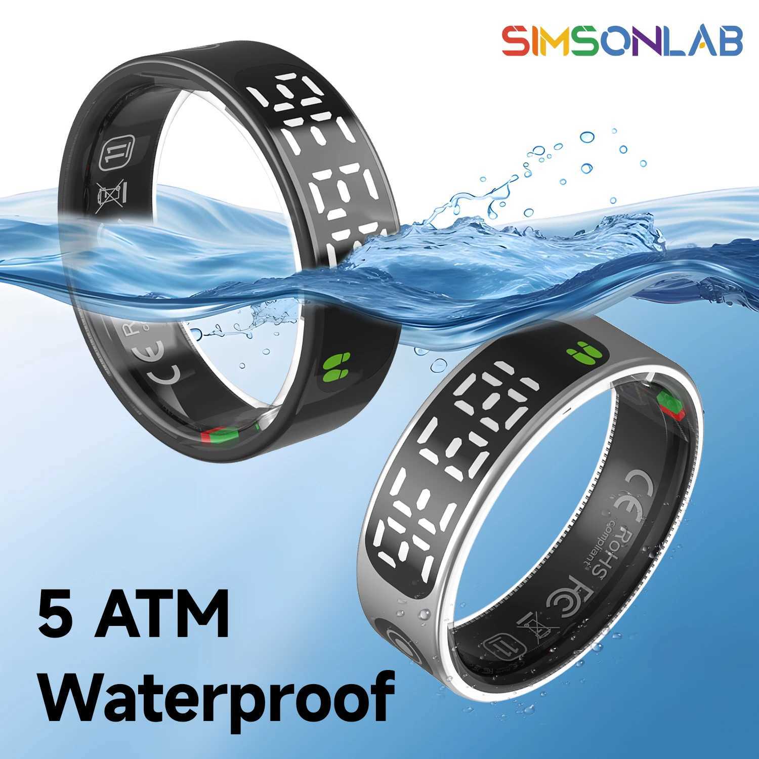 5ATM Waterproof Smart Ring Heart Rate Oxygen Function Multisports Modes Screen Display Remote Control Photo For Men Women W250717