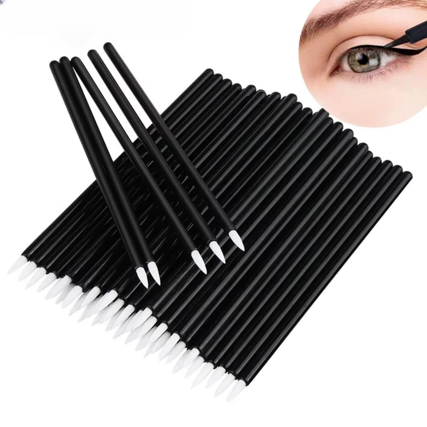 50pcs/lot Reusable Gel Liner Nail Art Brushes Painting Pen Disposable Eyeliner Beauty Eyeline Makup Tools 250716