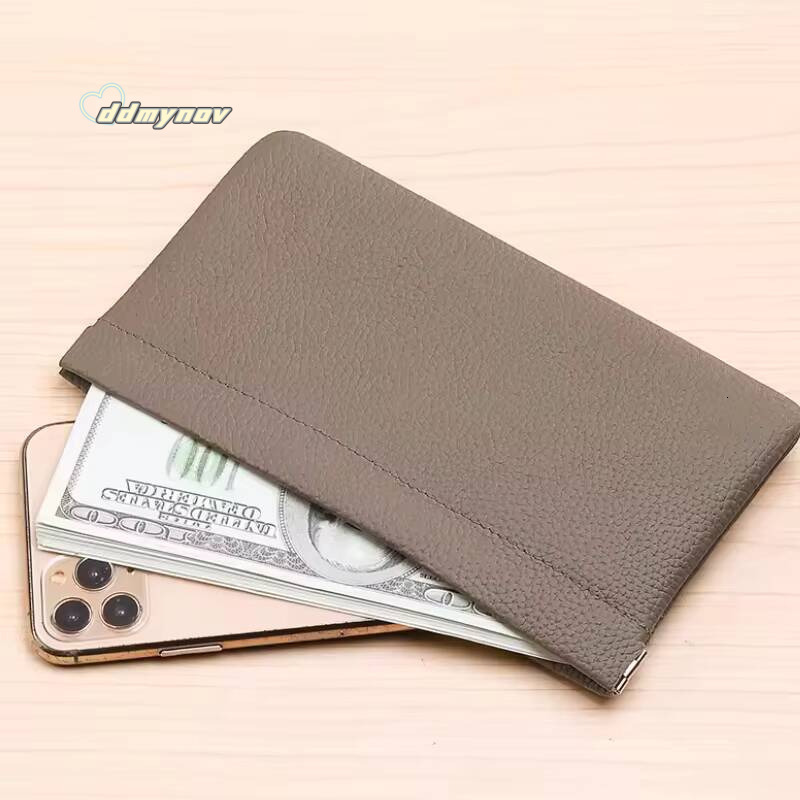 Self-Closing Artificial Leather Long Wallet Passport Drivers License ID Holder Headphone Data Cable Storage Cash Pouch ddmynov