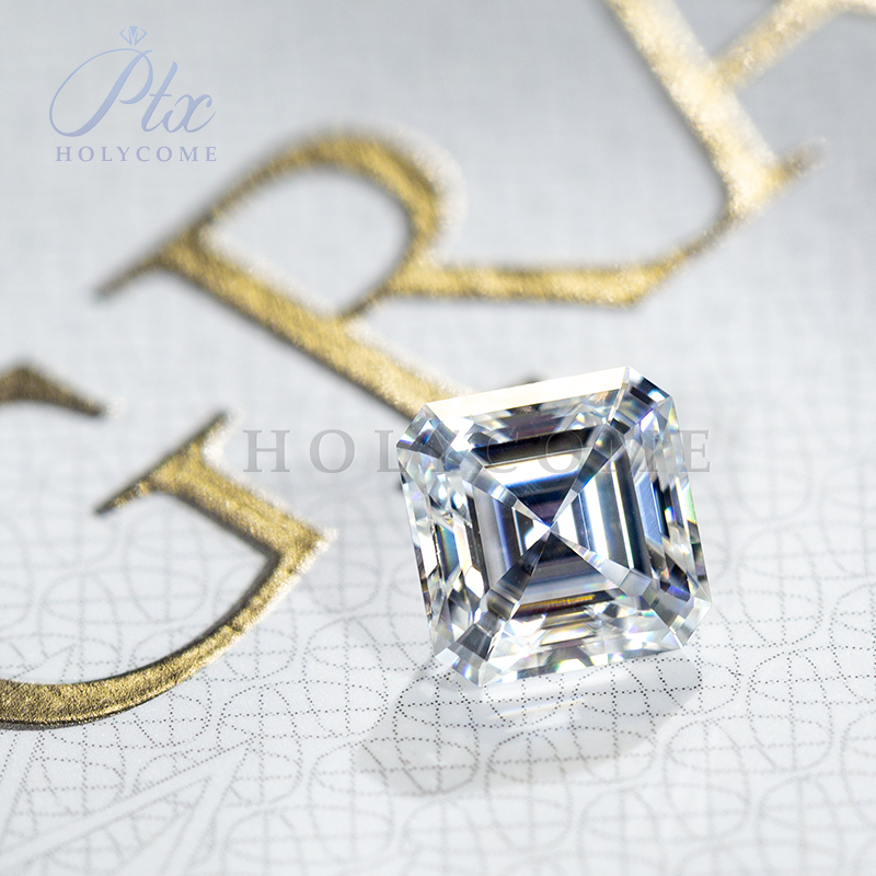 High Quality White Asscher Moissanite All Sizes GRA Certificate D Color VVS Clarity Loose Moissanite Stones for Earrings Rings Necklaces Making