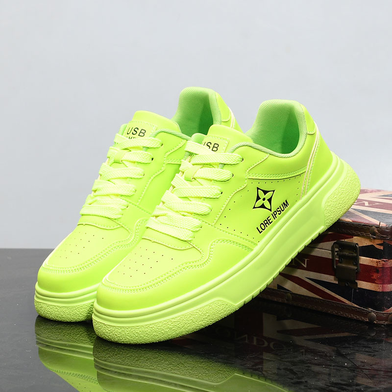 Designer Casual Shoes for men free shipping New fashionable versatile thick soled height increasing shoes yellow white
