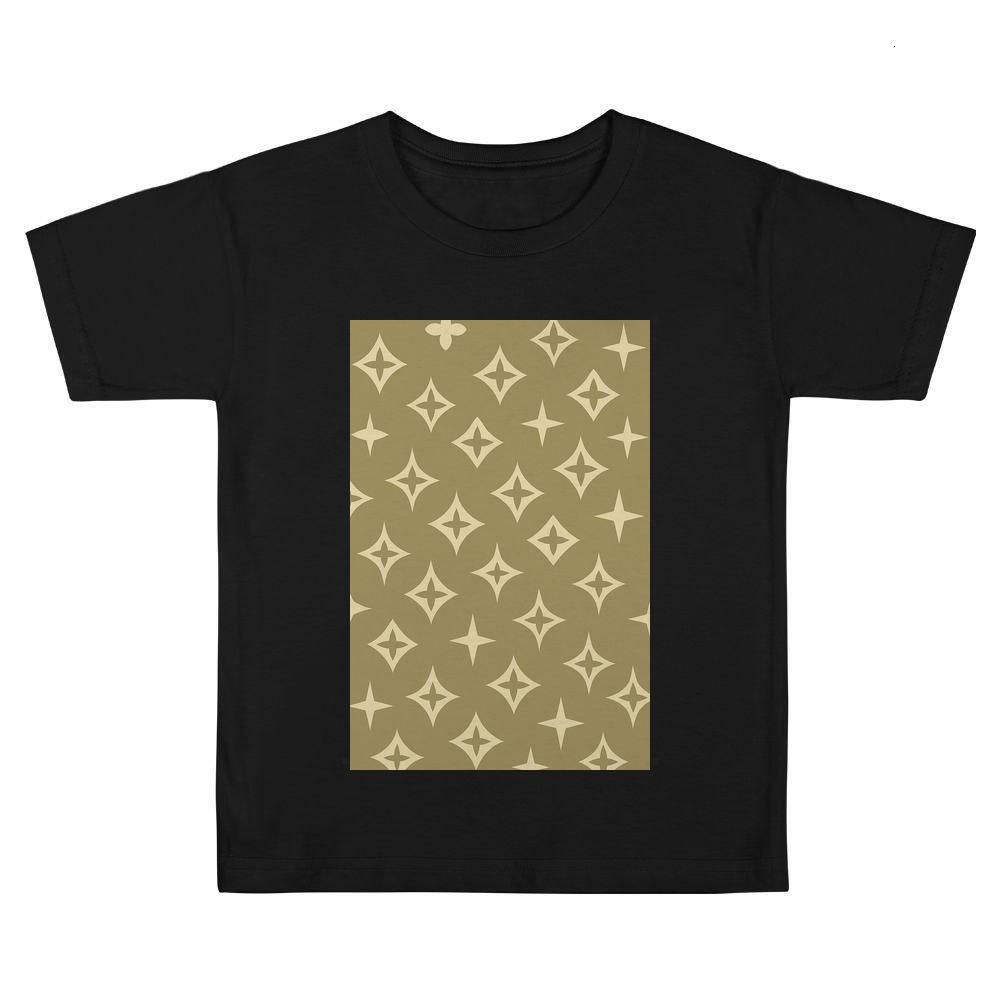 ddmywed Boy and girl Children's T-shirt T-shirt with gold stars on the front and a white background