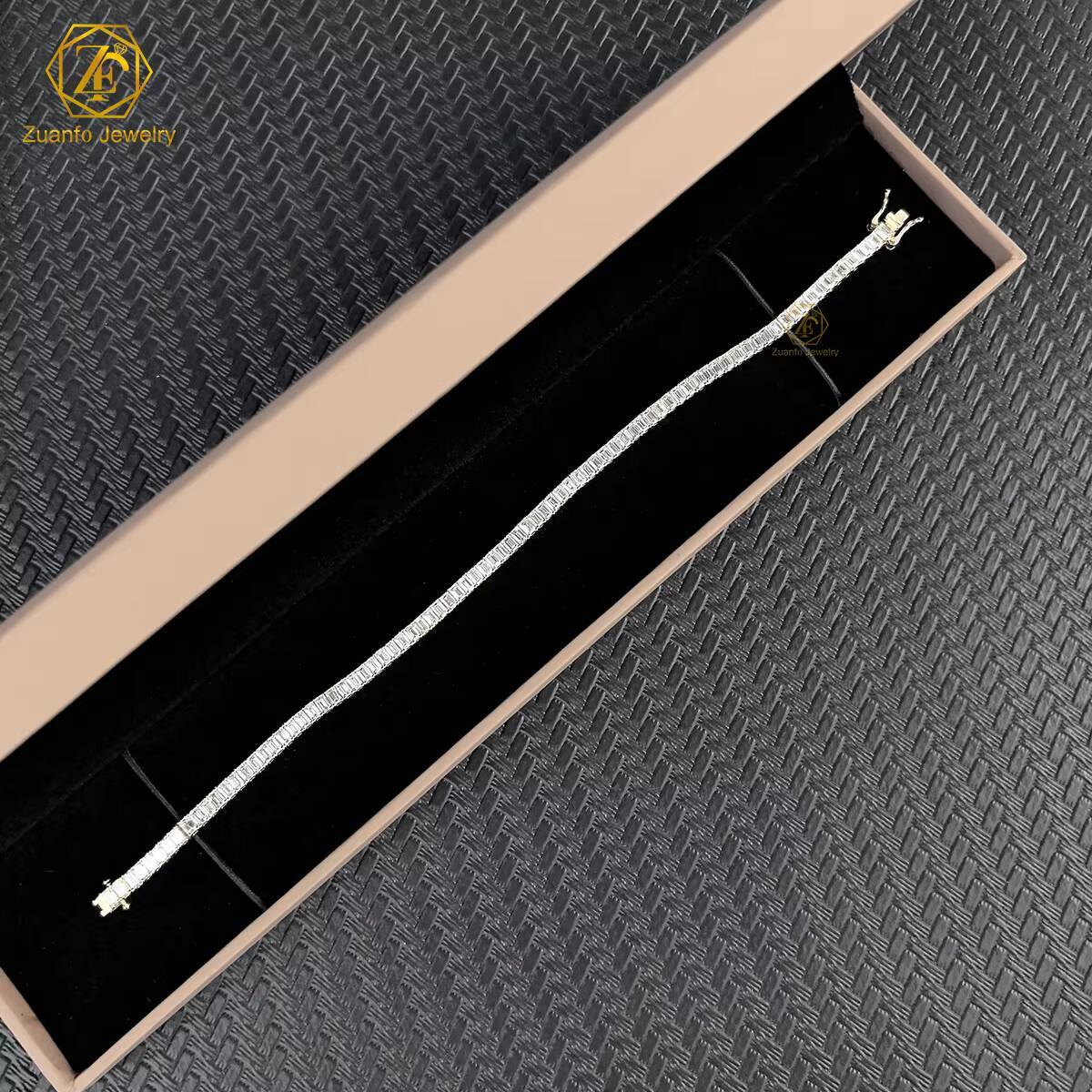 Luxury Solid 14K 10K Gold Tennis Bracelet with Lab Grown Emerald Cut VVS Diamond for Gift Party Diamond Bracelets Bangles