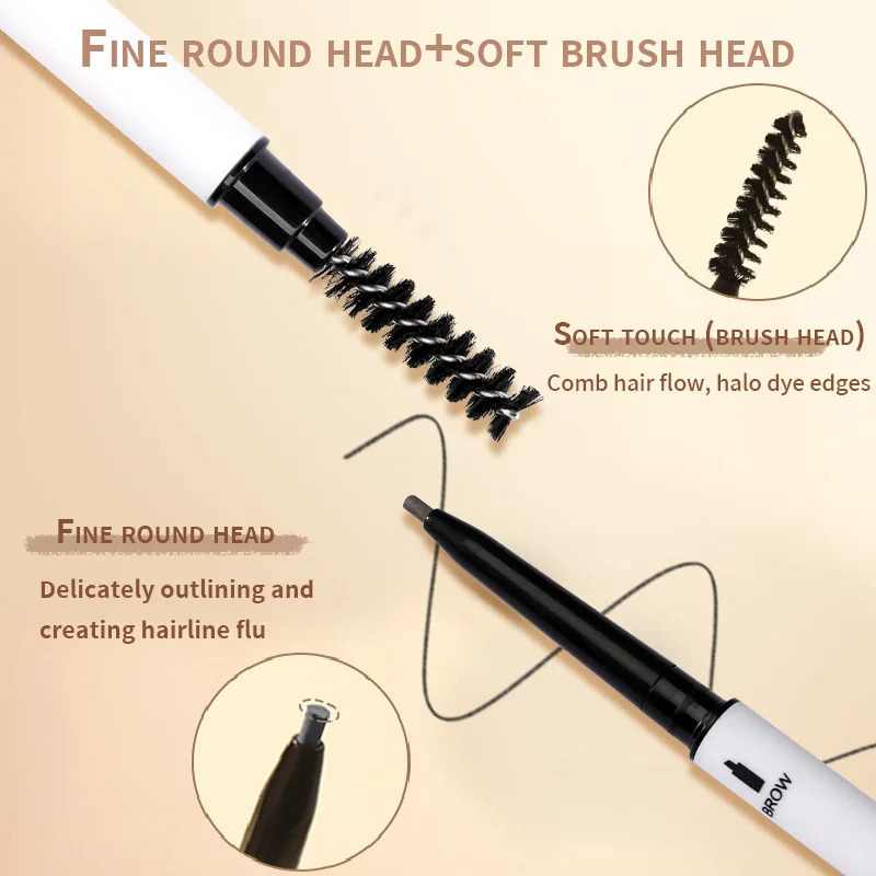 Double Head Fine Tube Eyebrow Pencil High Pigment Waterproof Not Easy To Fade Suitable For Beginners Eye Cosmetics 250712