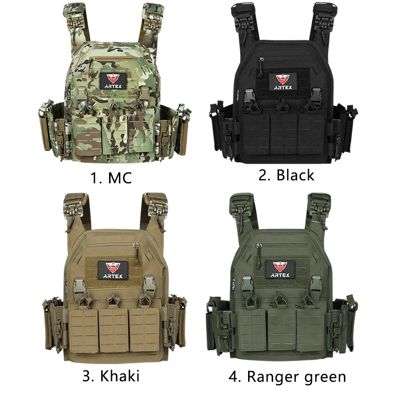 Ranger Green Plate Tactical Vest With Quick Release Security Molle Bandolier Laser Cut Vest 250618
