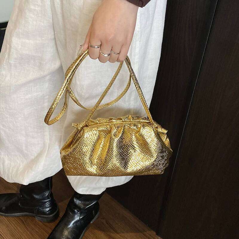 LEFTSIDE Cute Small Gold Pu Leather Crossbody Bags For Women 2025 New Trend Fashion Shoulder Bag Females Handbags And Purses