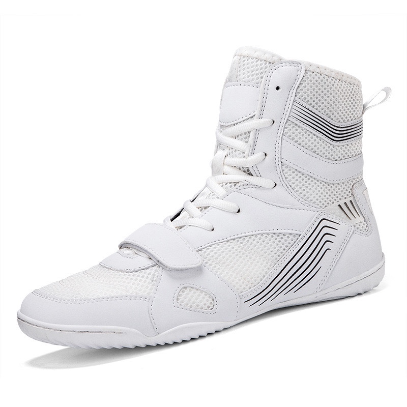Boxing shoes Sanda shoes Fighting indoor squat training shoes Wrestling shoes high top breathable wear-resistant large size 47