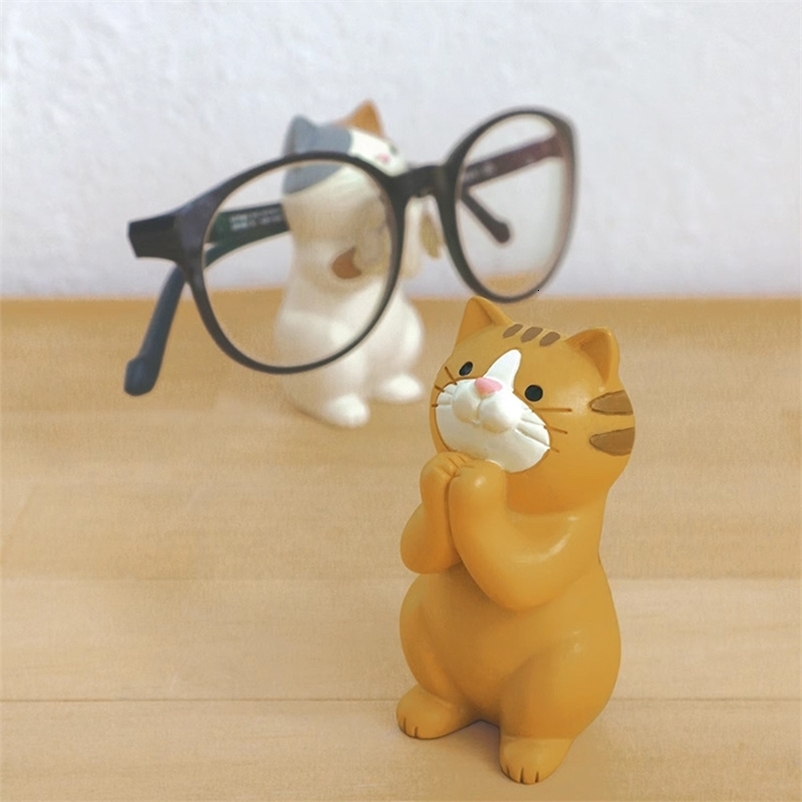 Cat Glasses Bracket Mobile Desktop Pen Holder Home Desk Multifunctional Ornaments Collectibles Home Decoration 250716