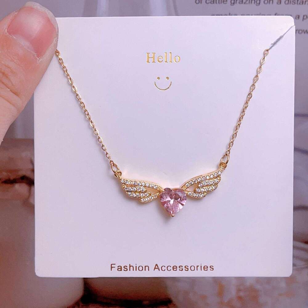 Titanium Steel Clavicle Chain Non-Fading Wings Heart Design High-End Light Necklace Yiwu 76A