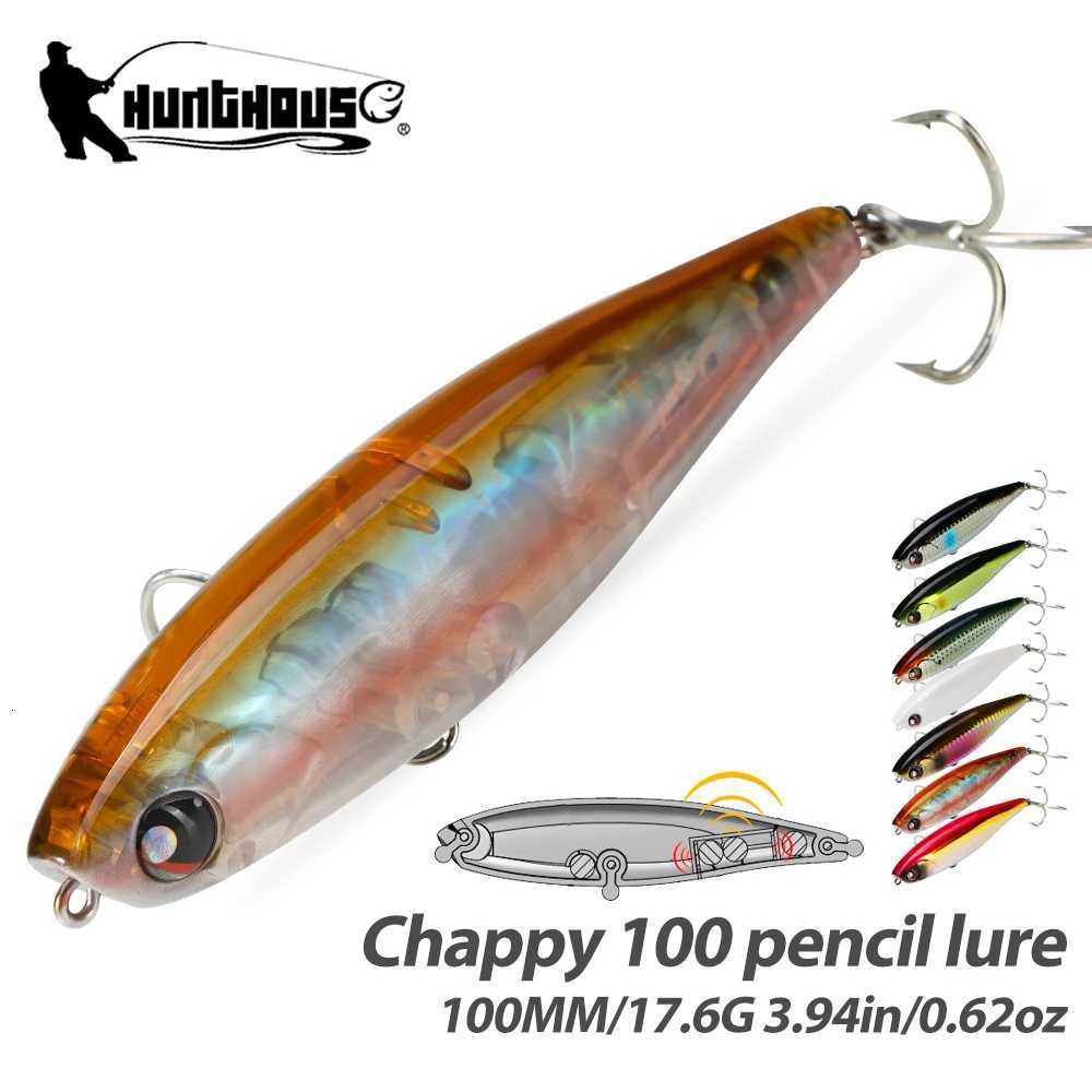 Hunthouse Floating Pencil Fishing Lure Topwater Hard Bait 100mm 17.6g Surface WTD Wobblers Trolling For Bass Saltwater Tackle Z250717