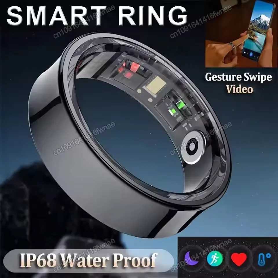 New Smart Ring Military Grade Titanium Steel Shell Health Monitor IP68 10ATM Waterproof Multi-sport Modes GPS Tracker Smart Ring W250717