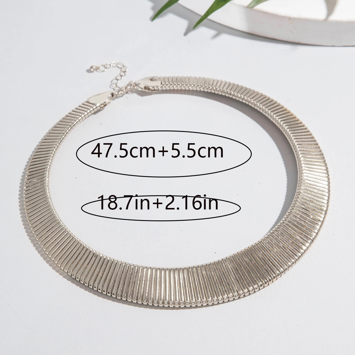 Tocona Vintage Exaggerated Gold Silver Colour Chunky Choker for Women Striped Collar Necklace with Adjustable Chain Jewelry 250717