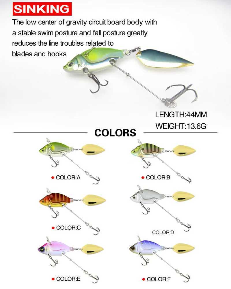 1Pcs Sinking Metal VIB Vibration Bait Spinner Spoon 13.6g 4.4cm Jigs Trout Winter Fishing Hard Baits TackLE Pesca Z250717