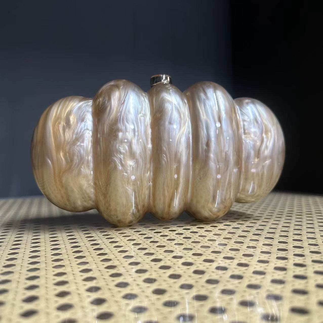 Women Designer Green Pink Circular Boston Acrylic Box Day Clutch Purse Handbags Marble Small Beach Summer Party Evening Bag Chic