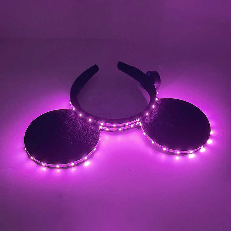 Disney Lovely Glowing Mouse Ear Headband Luminous Light Up Hairband For Girls Neon Headwear Cosplay Hair Band Hair Accessories H251217