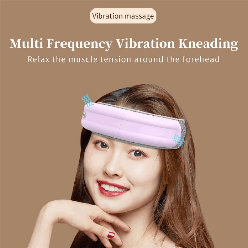 ABMK Electric Head Massager Vibration Compress Air Bag Massage Relieve Headache Bluetooth Music Relax Durable Blue 250716
