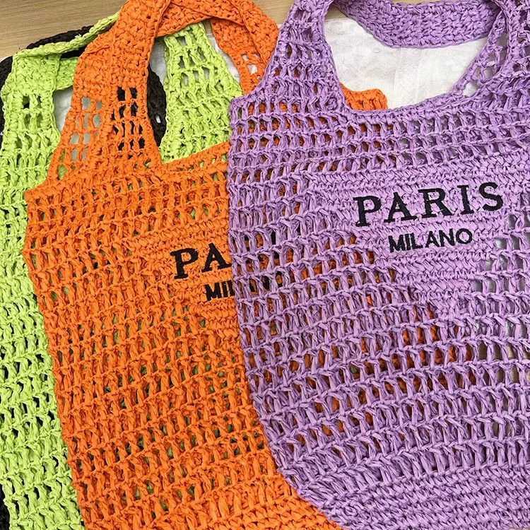 Summer beach straw woven shoulder bag womens fashionable hollow woven handbag portable large capacity casual tote bag Z250717