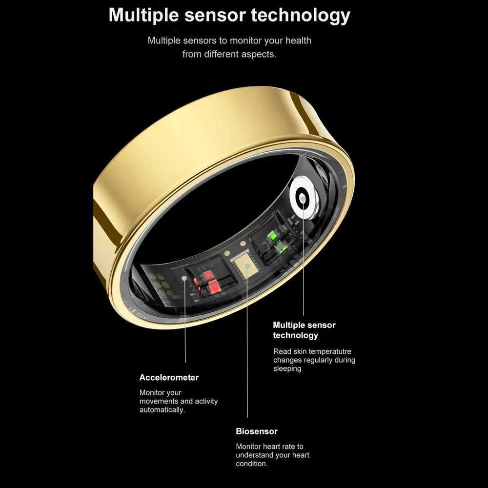 New R09 Smart Ring Men Women Charging Case Skin Temperature Health Sleep Monitor 5ATM Waterproof Camera Control Rings Finger W250819