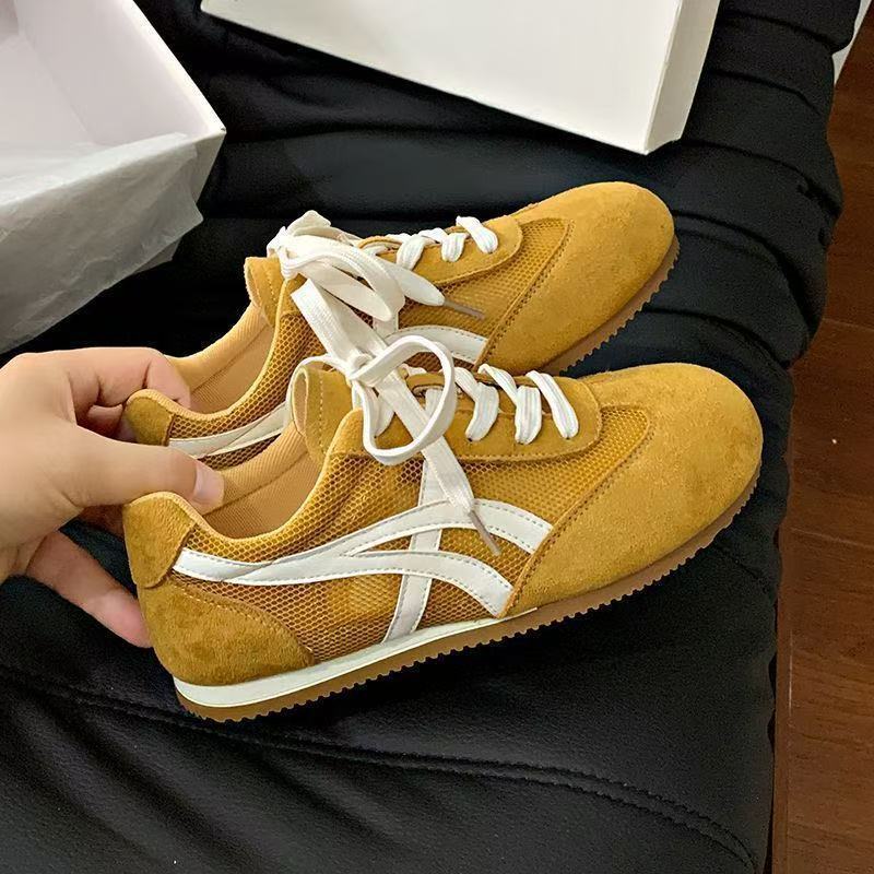 Mesh Breathable German Training Shoes for Women 2025 Summer Autumn New Lightweight Student Versatile Flat Casual Sports Sneakers ddmysaturn