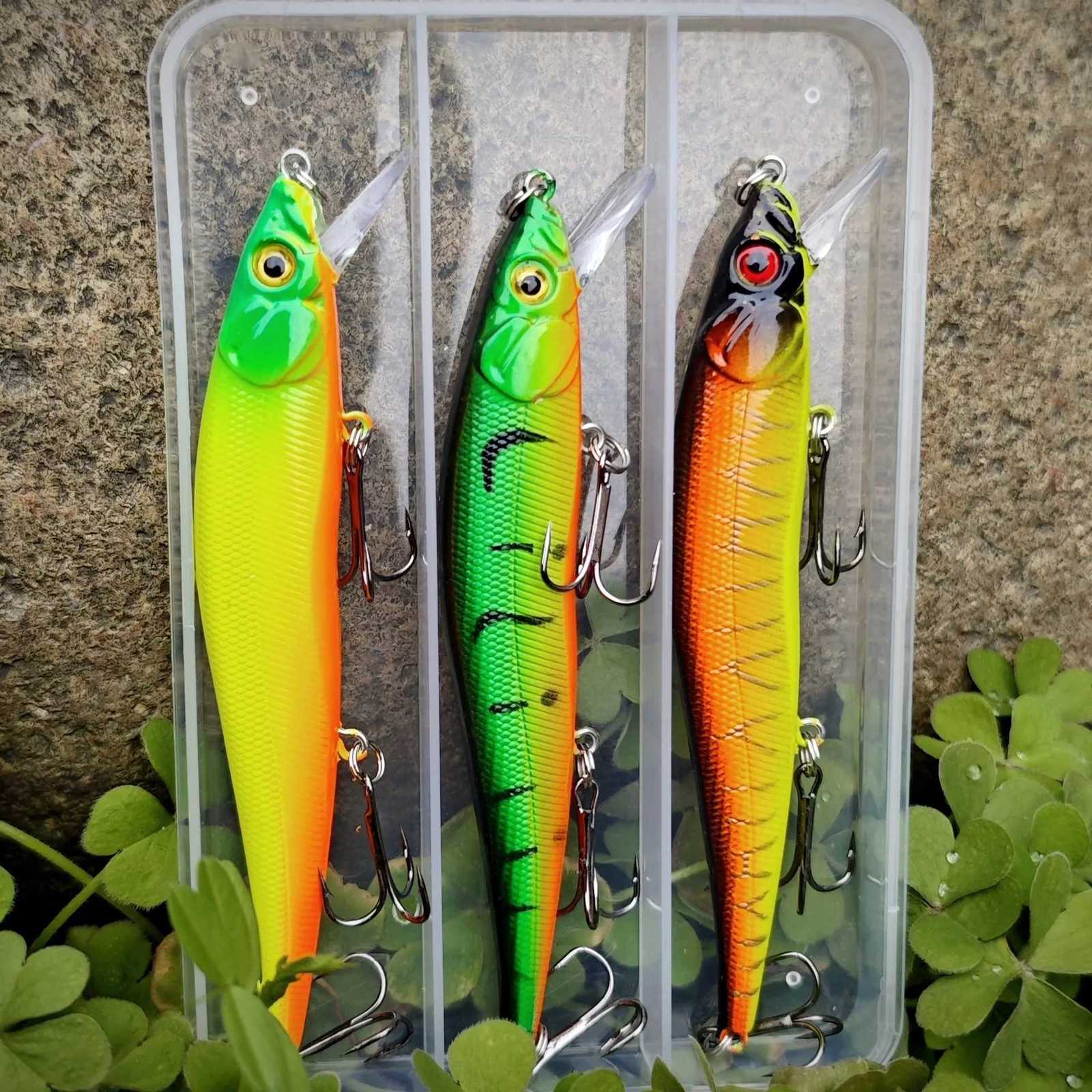 3PCS/box Japan Slow Sinking Minnow 12cm 14g Jerkbait Bass Pike Carkbait WobbLErs Swimbait PROfESSional Bait Z250717