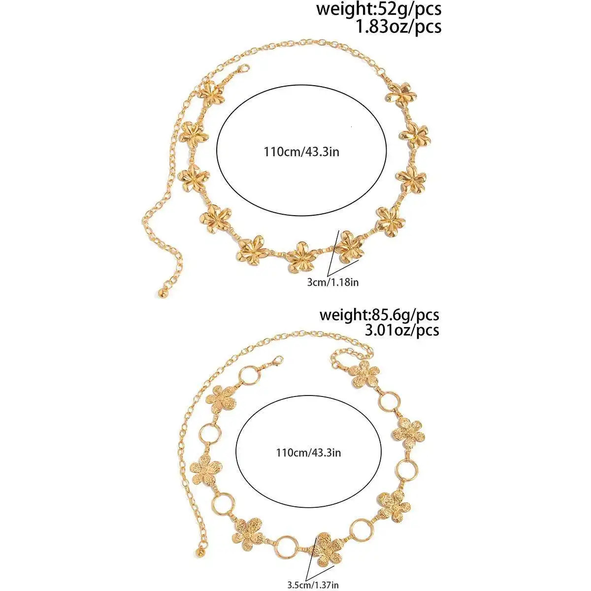 IngeSight.Z Exquisite Metal Large Flower Bikini Belly Waist Chain Women Fashion Summer Sexy Beach Party Belt Dress Body Jewelry 250716