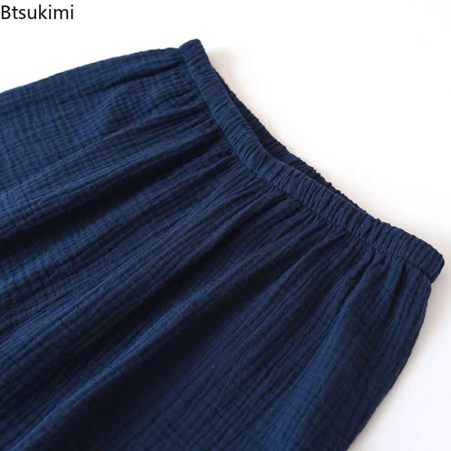 Mens Summer Cotton Pajama Sets Short Sleeved Shorts Pajamas Men V-Neck Kimono Pajamas Thin Sleepwear 2-Piece Set Home Clothes W250717