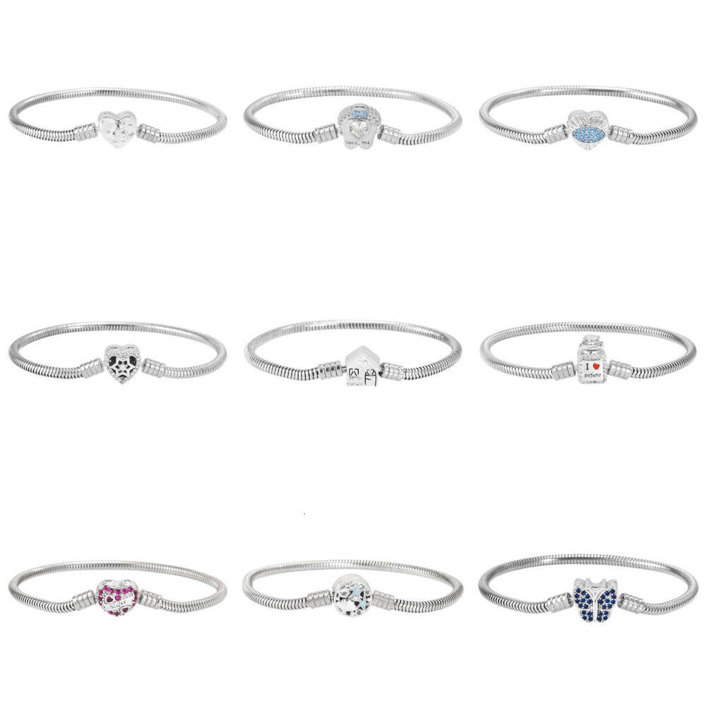 Creative Women's Heart Butterfly Zircon Snake Bone Basic Chain DIY Pendant Beaded Jewelry Bracelet 97B