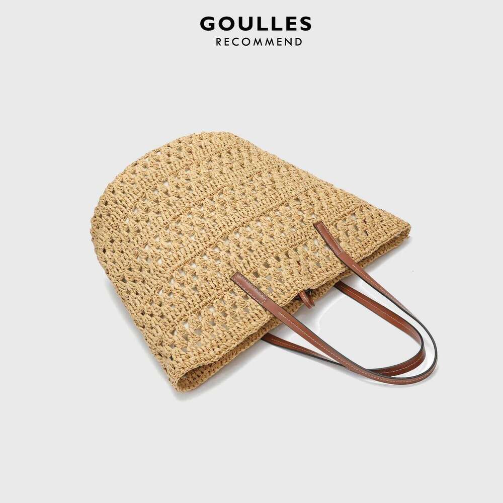 Fashion Grass Knitting Tote Handbags, Raffia Straw Woven Shoulder for Ladies, Holidays Beach Trendy Versatile Shopping Bags