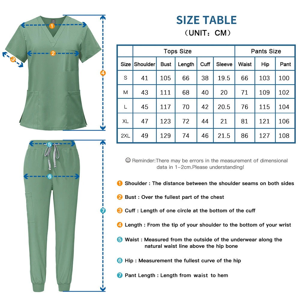 Nurse Uniform 2Piece Workwear Scrubs Set Hospital Uniform Surgery Dentist Overalls Spa Clinical Beauty Work Wear 250715