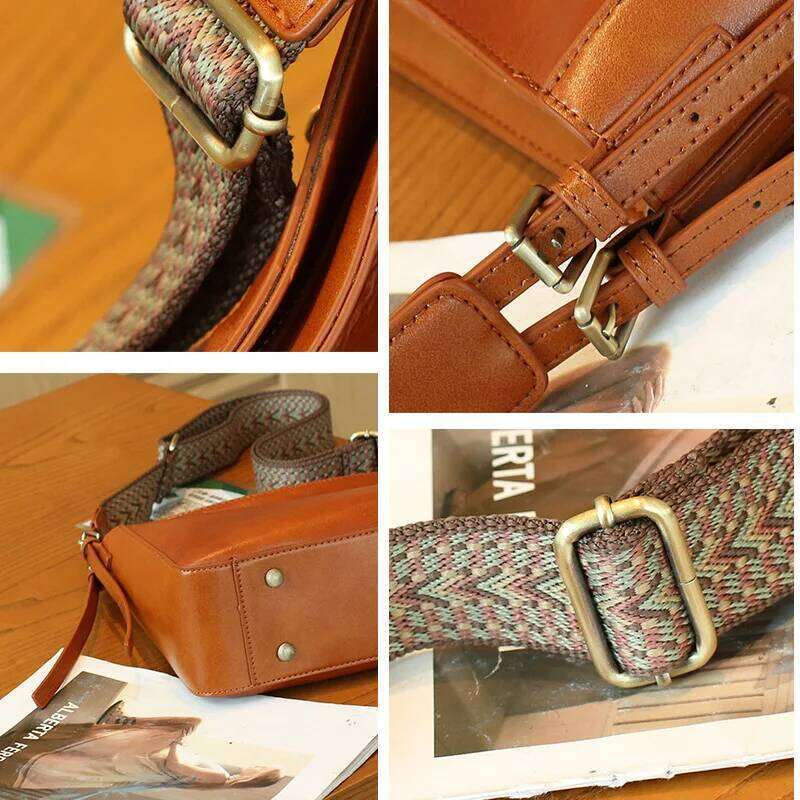 Casual Women's Genuine Leather Handbag 2025 New Style Bucket High-capacity Commuting Crossbody Shoulder Bag Versatile