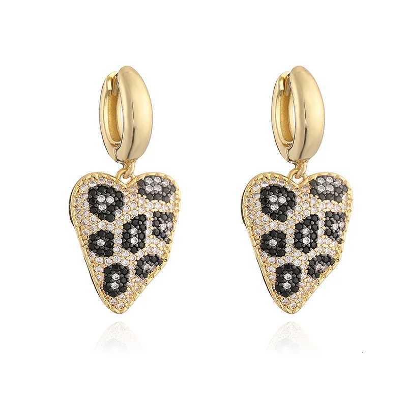 3 Styles Of Heart-shaped Clover Leopard Print Pattern Inlaid With CZ Stone Womens Pendant Earrings Fashionable Jewelry y250715
