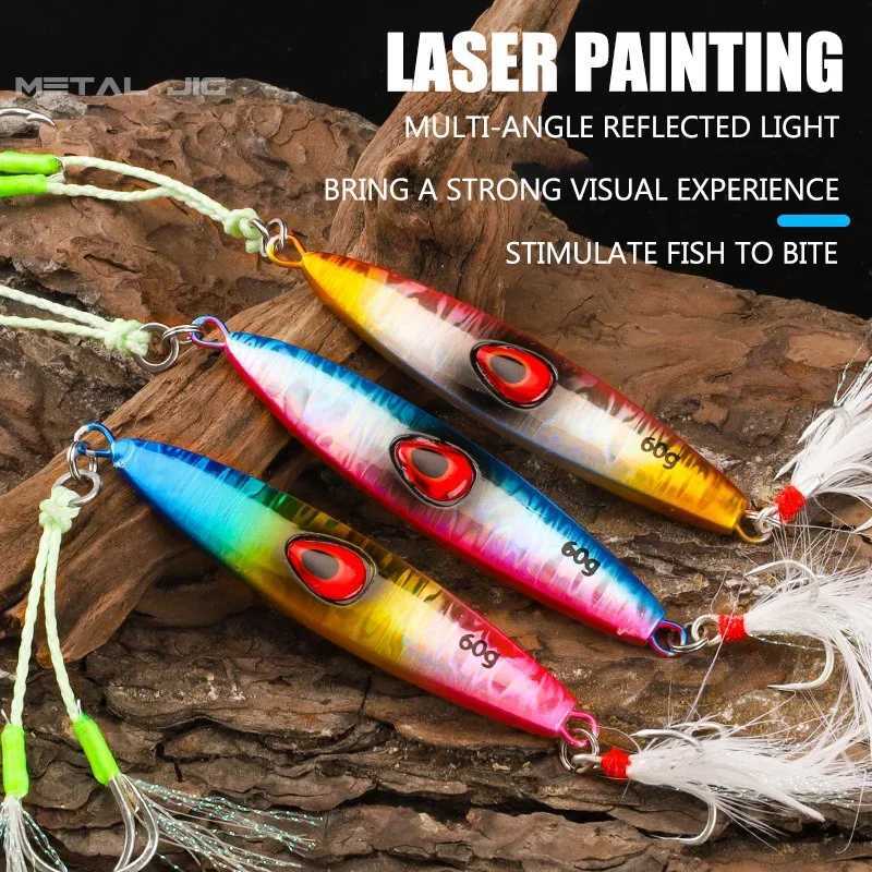 1Pcs Jigging Lures 40g 60g 80g Metal Jig Sinking Pitch Biomimetic Fish Iron Plate Bait Boat Fishing Sea Fishing Mackerel Tuna Z250717