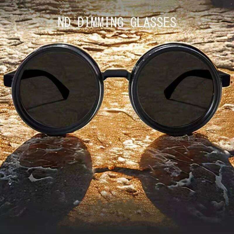 Vintage steampunk adjustable ND Glasses Sunglasses middle-aged classic round crystal sunglasses for men and women locomotive