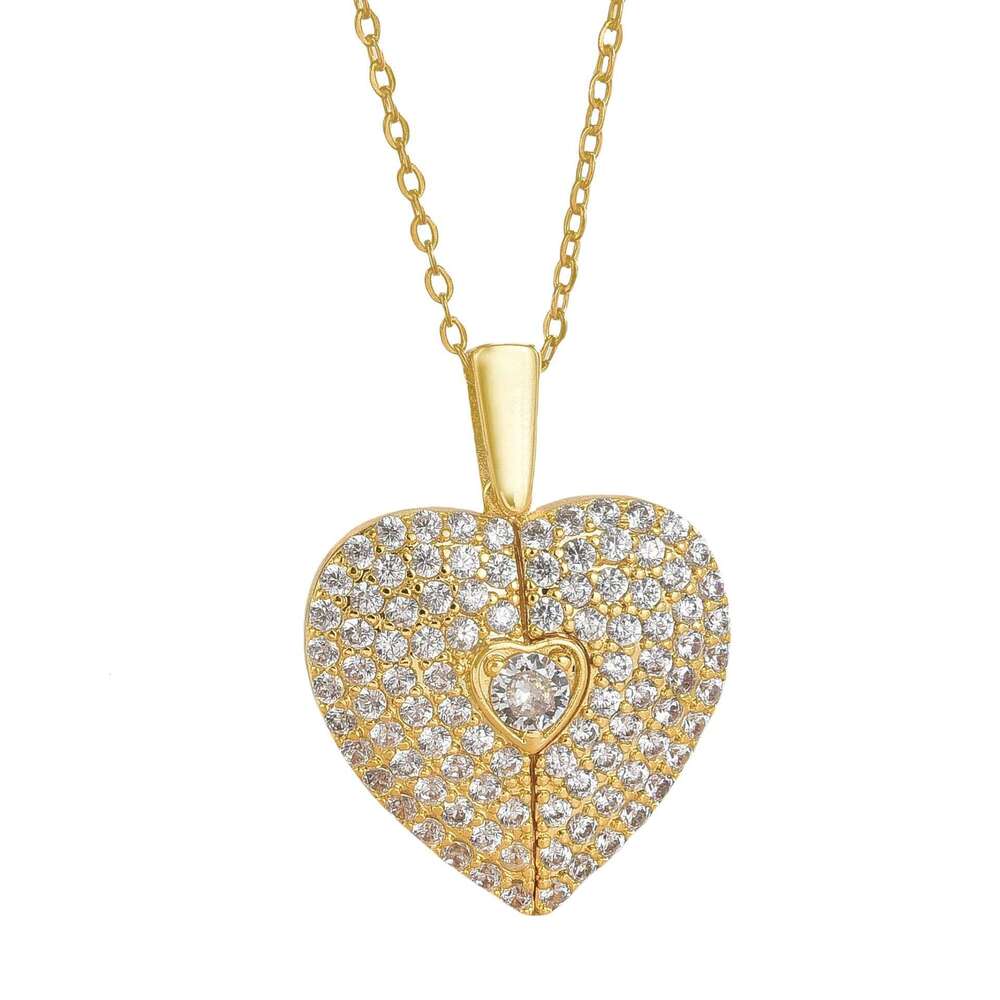 New Style Personality Heart Open And Close Titanium Steel Necklace For Women Heart-Shaped Wing Pendant Clavicle Chain Jewelry B1b