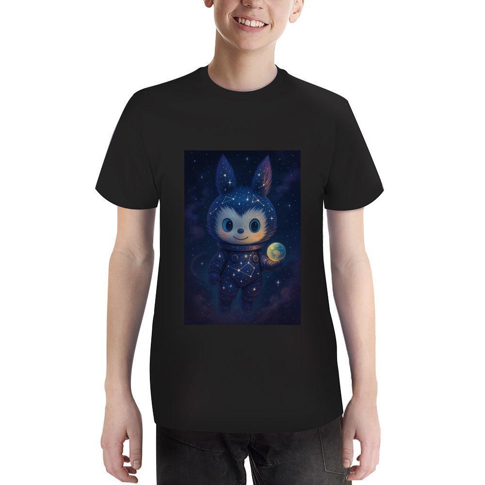 ddmywed Boy and girl Children's T-shirt T-shirt with an image of cat wearing a space suit