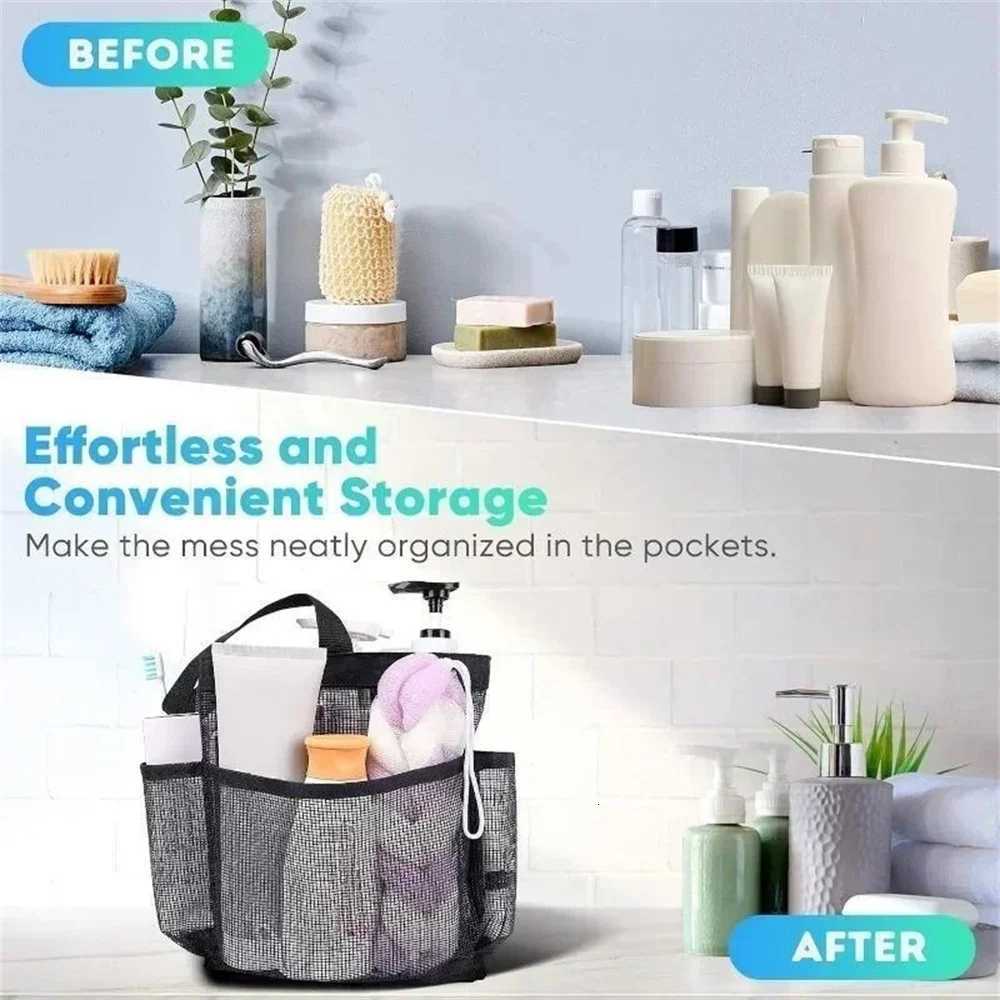 Beach Bags Mesh Quick Dry Shower Tote Shower Stand Cosmetic Bag Transparent Bag Portable Swimming Gym Tote Bag Z250717