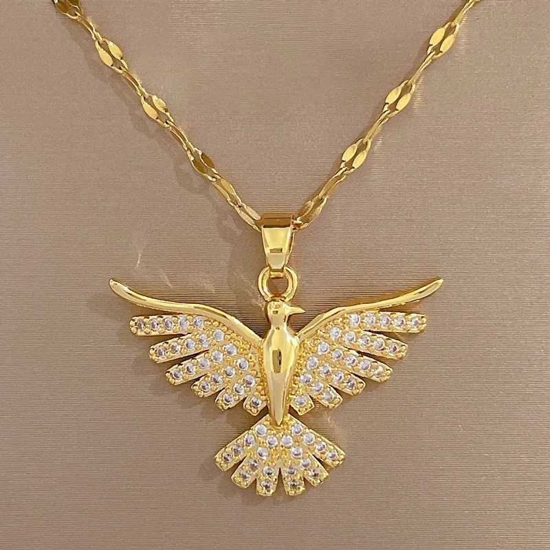 316L Stainless Steel Phoenix Eagles Pendant Necklace for Women Girls 2023 New Trend Choker Neck Chain Jewelry Gift PartyXJ250717