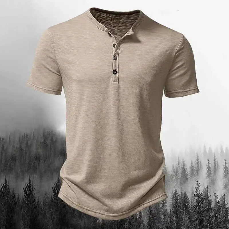 Europe and the United States summer short-sleeved mens leisure sports Henry collar T-shirt POLO shirt 250715