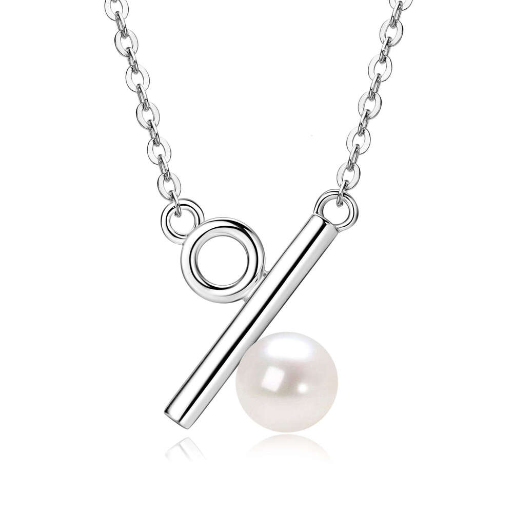 100% Natural Freshwater Pearl Necklace Women, High-End Sier Collarbone Chain, Gift For Girlfriend On Birthday Or Qixi Festival 4Ce