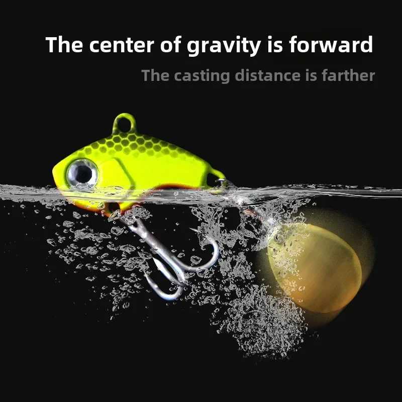 EASYFISH 1pcs 7g 10g 14g 20g ABS Tail Spinner Fishing Lure Metal VIB Rotating Tail Swimbait Trout Spinner Bait Bass Fishing Z250717