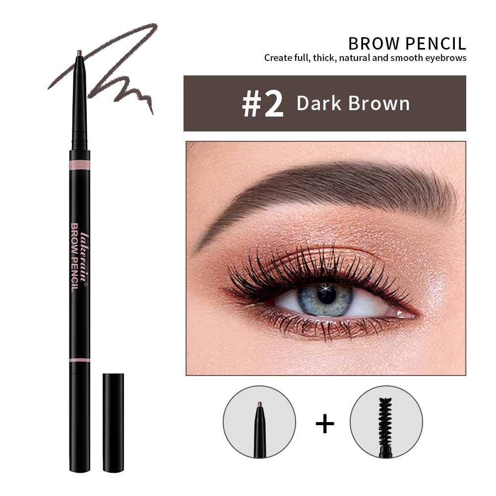 Long Lasting Ultra Fine Liquid Eyebrow Pen Waterproof Matte Double Head Eyebrow Pen Dark Brown Eyebrow Pencil With Brush Makeup 250712