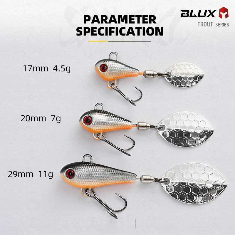 BLUX SPINTAIL Fishing Lure 4.5g 7g 11g Mag Tail Spinner Shad Metal Vib Casting Shore Jig Bait Copper Blade Spoon Freshwater Bass Z250717
