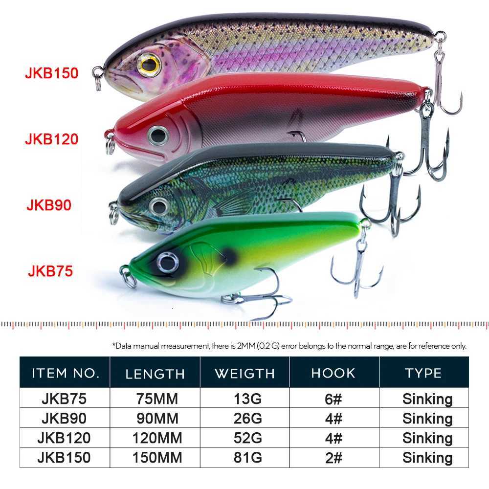 Hanlin Glide Jerkbait 75/90/120/150/mm Popular Pike Hard Jerk Bait Crankbait Muskie Lures Fishing Lure Wobbler Bass Tackle Z250717