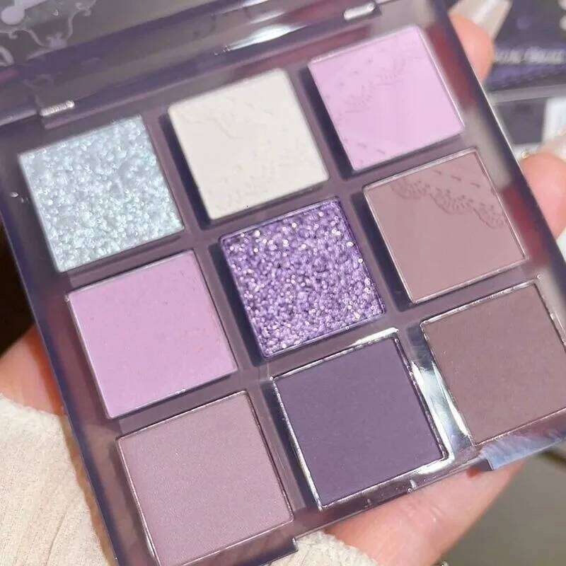 Aurora 9 Colors Eyeshadow Palette y ple Lace Shimmer Matte Sier Water Highlight Cool Tone Eye Shadow Korean X250717