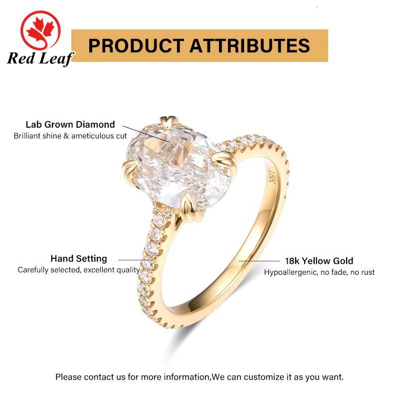 Custom 14K 18K White Yellow Gold Lab Diamond Ring 1CT 2CT 3CT IGI Certified DEF CVD HPHT Oval Lab Grown Diamond Engagement Ring