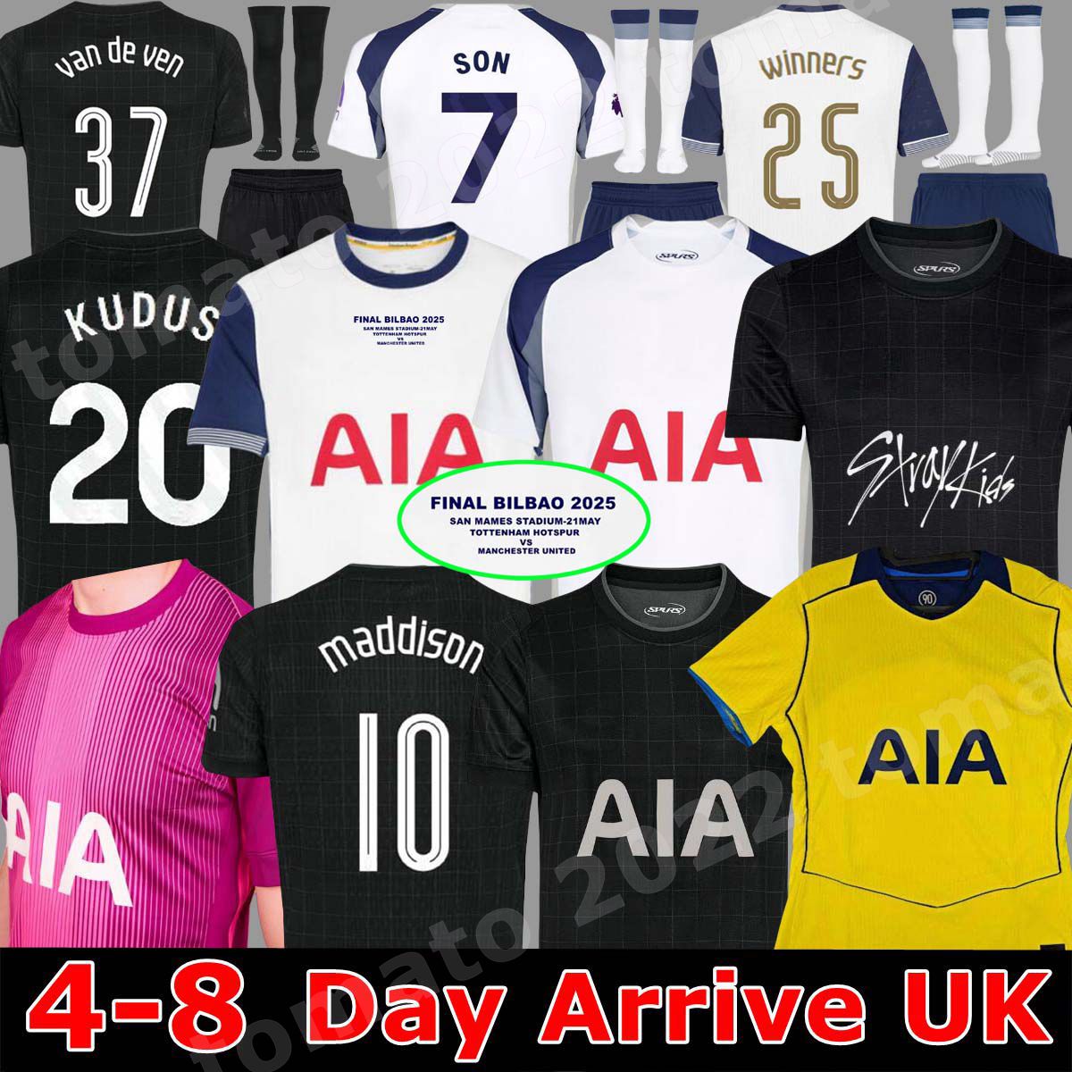 24 25 26 Season TEL SOLANKE SON KUDUS MADDISON KULUSEVSKI RICHARLISON ROMERO VAN DE VEN BISSOUMA Soccer Jerseys 2025 mens kit kids equipments999