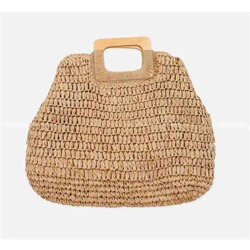 Simple street fashion bag Women Summer Beach Large Capacity Ladies Handbags Handmade Straw Bag Bohemian Rattan Travel Tote
