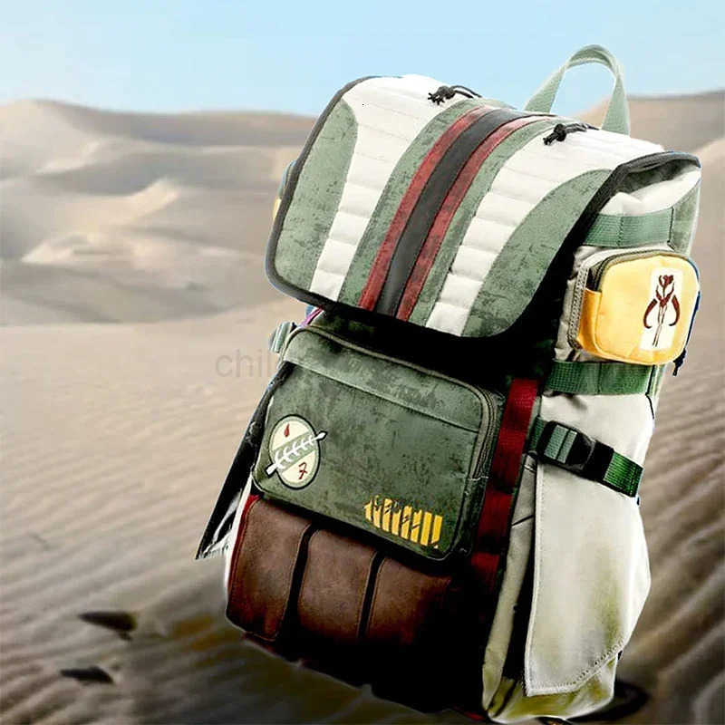 Disney Stars Boba Fett Mandalorian Wars Backpack Large Capacity Laptop Men Backpack Vintage Travel Bags Anime Boys School Bag W250717