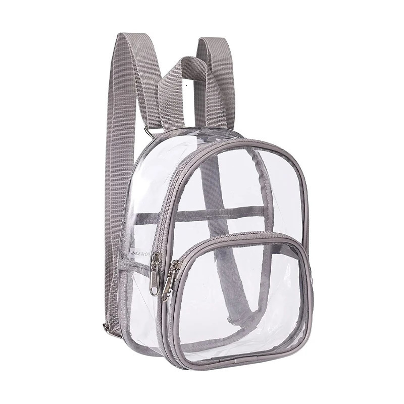 Pvc Transparent Bag Clear Travel Backpack Shoulder Bag Strap Book Sports Field Approved Waterproof Mini Travel Schoolbag for Kid 250714